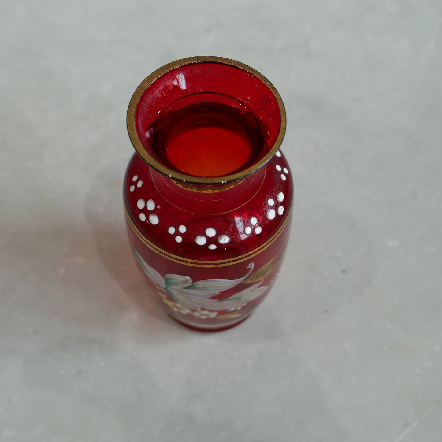 Antique Chinese Red Glass Vase