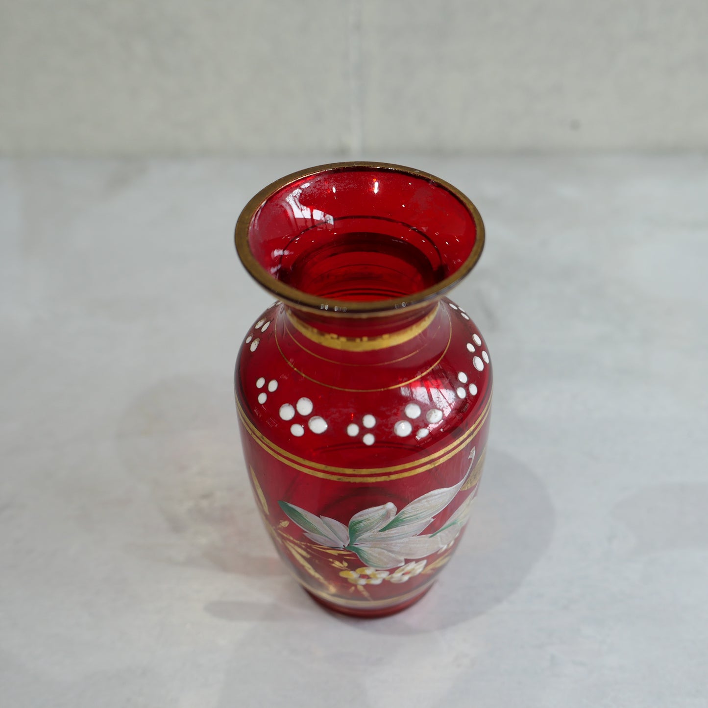 Antique Chinese Red Glass Vase