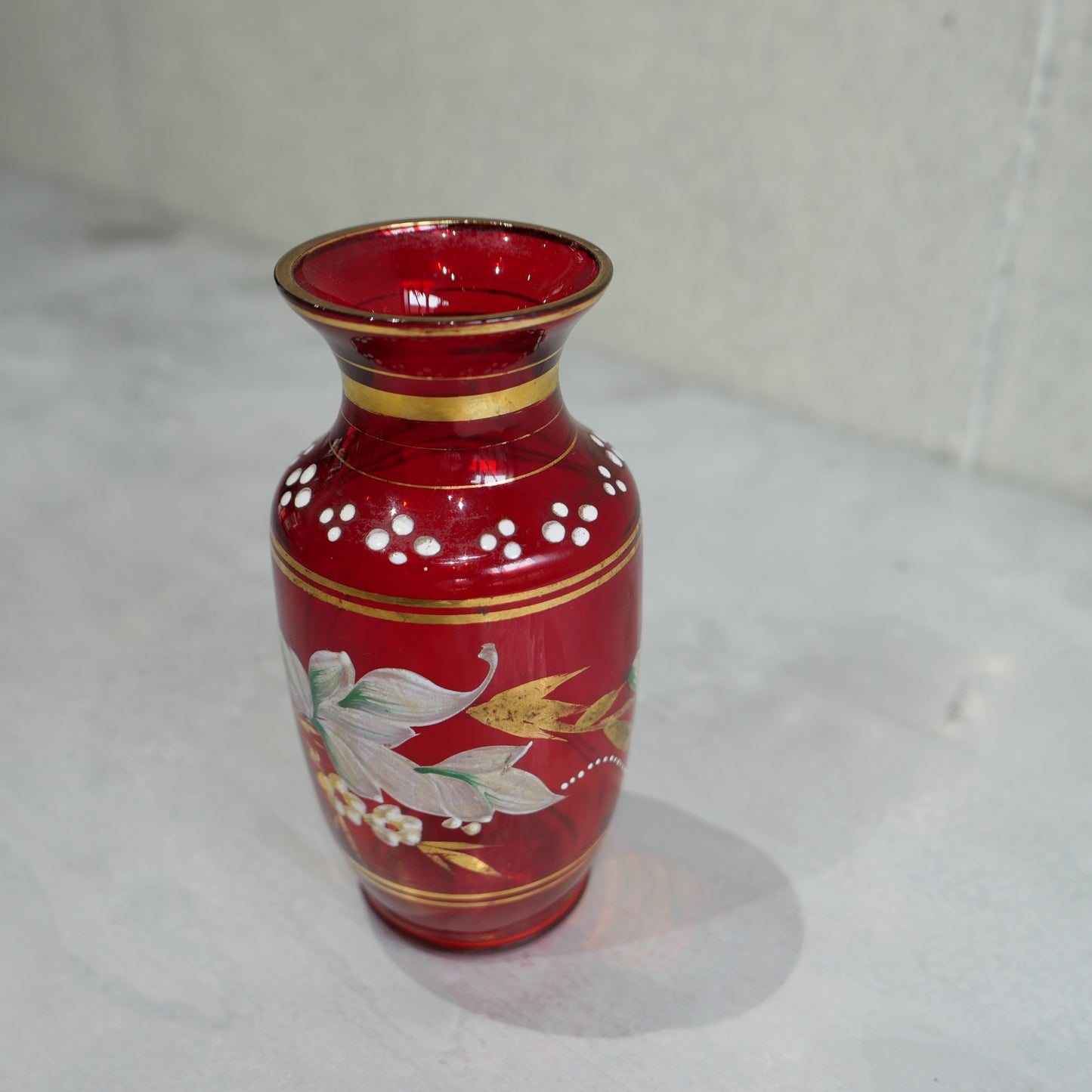 Antique Chinese Red Glass Vase
