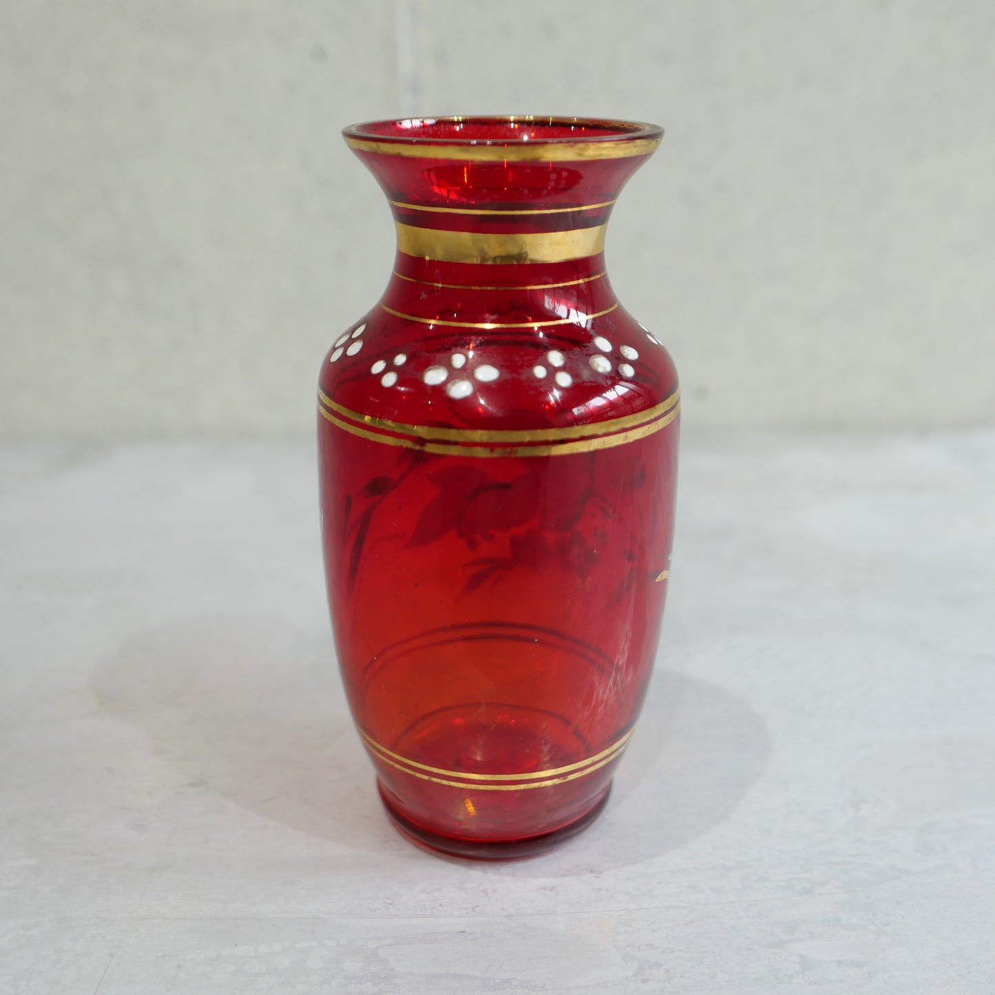 Antique Chinese Red Glass Vase