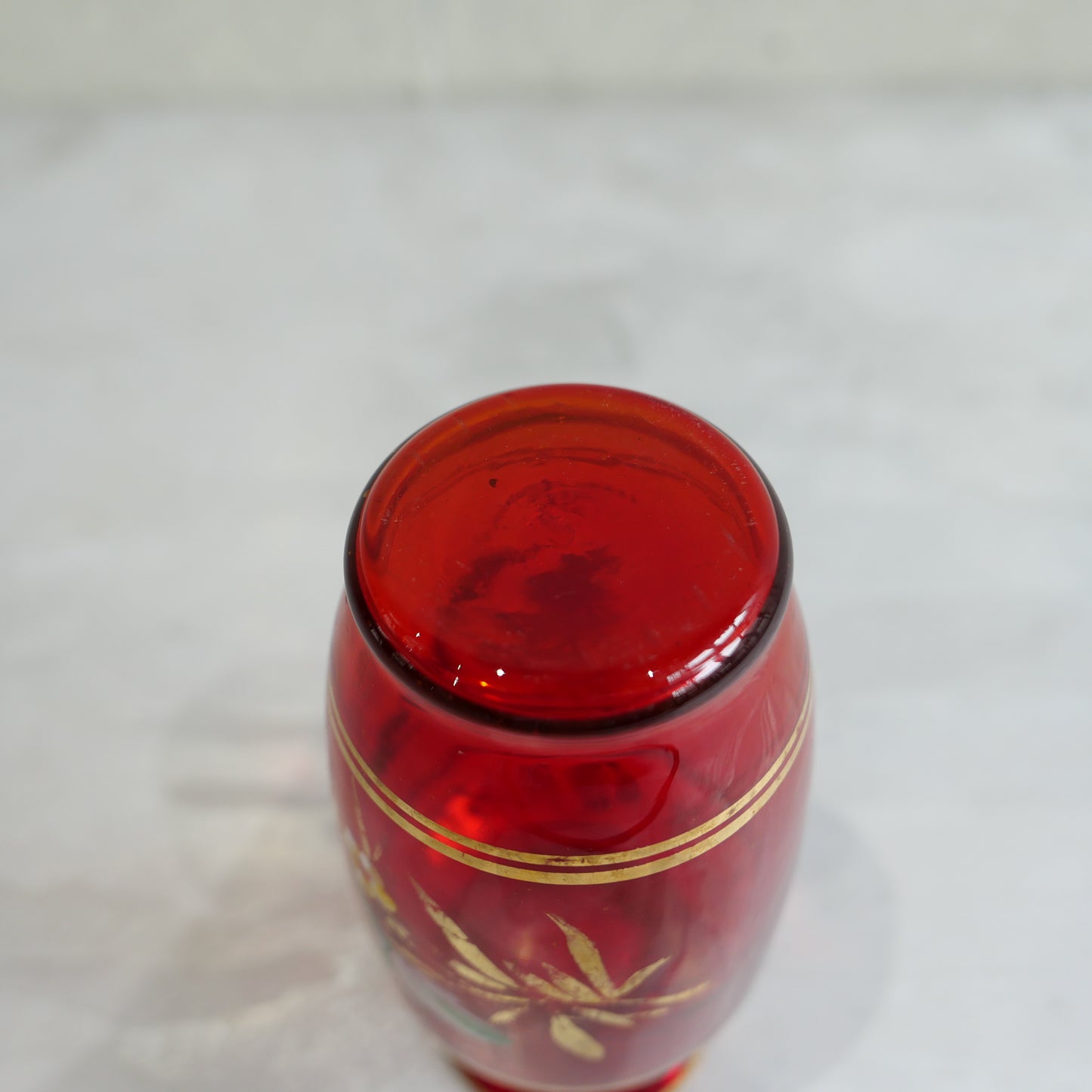 Antique Chinese Red Glass Vase