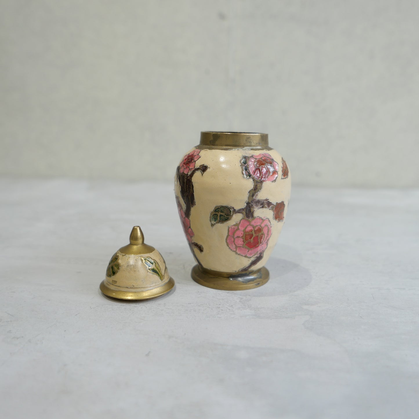 Vintage Enamel Cloissone Jar 1960s