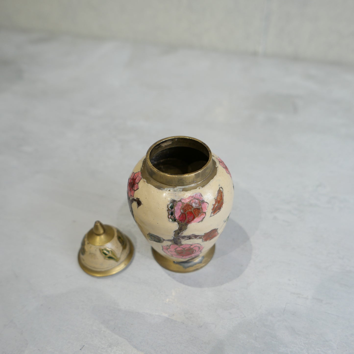 Vintage Enamel Cloissone Jar 1960s