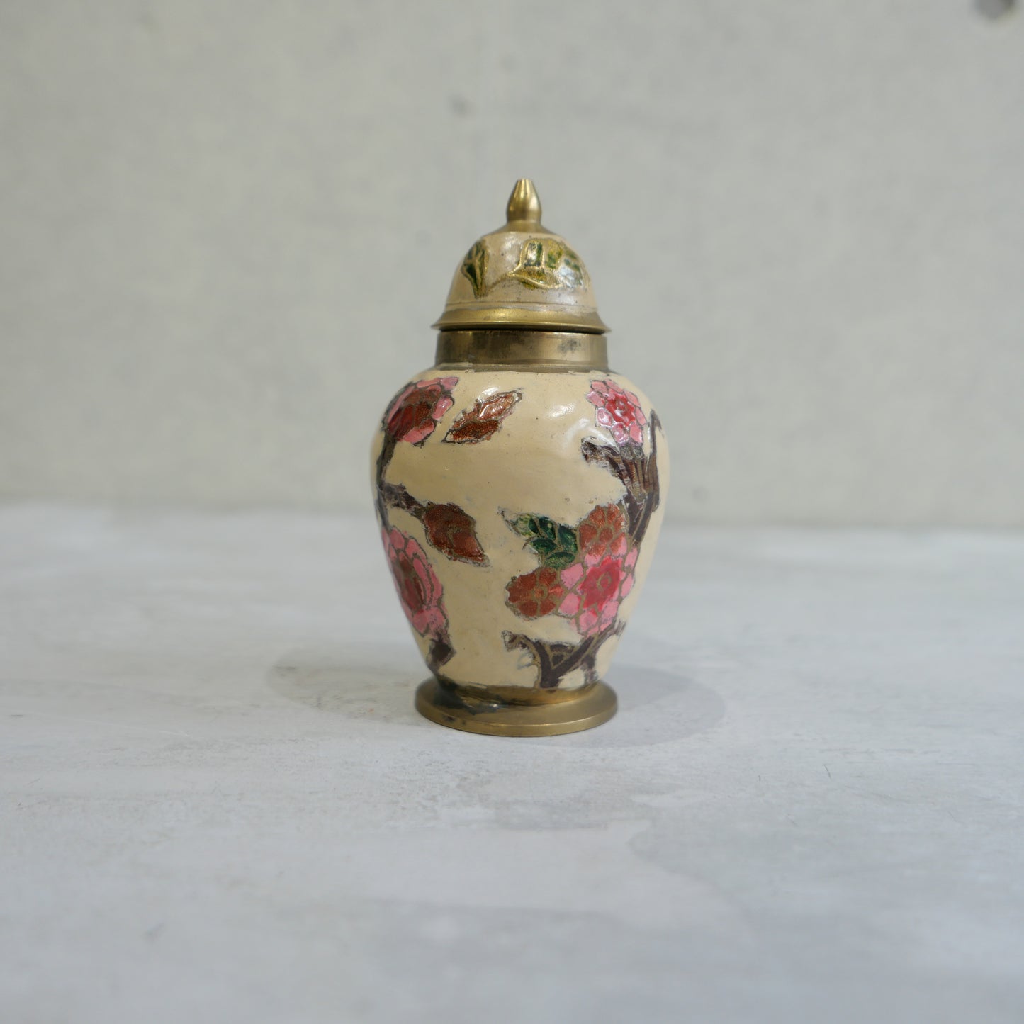 Vintage Enamel Cloissone Jar 1960s
