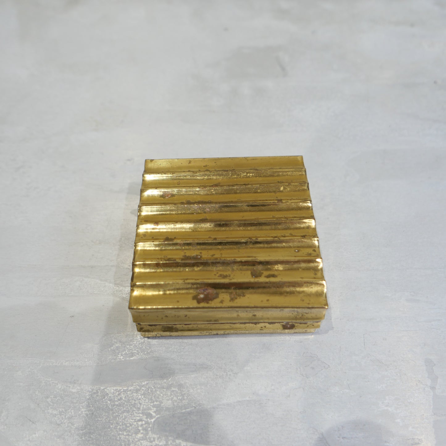 Vintage Brass Square Box