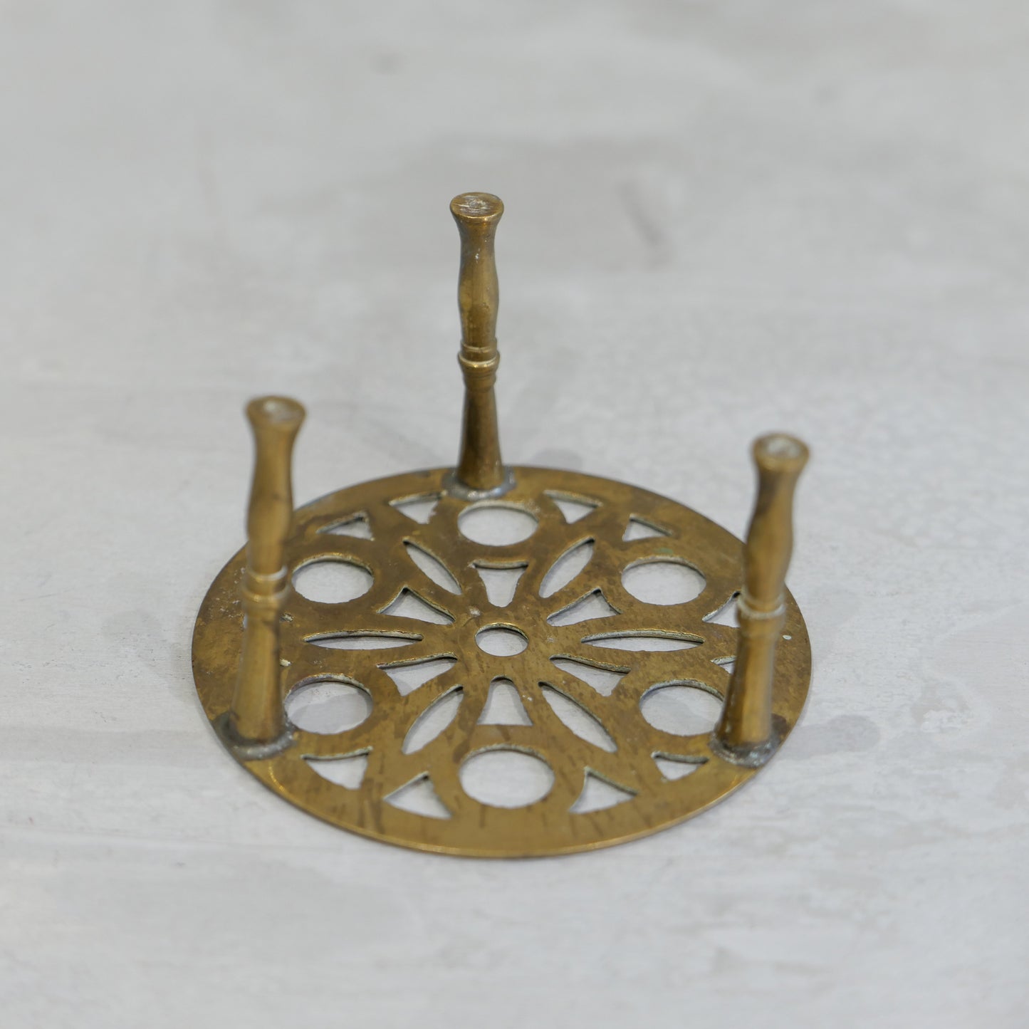 Vintage Brass Small Pot Stand 1960s