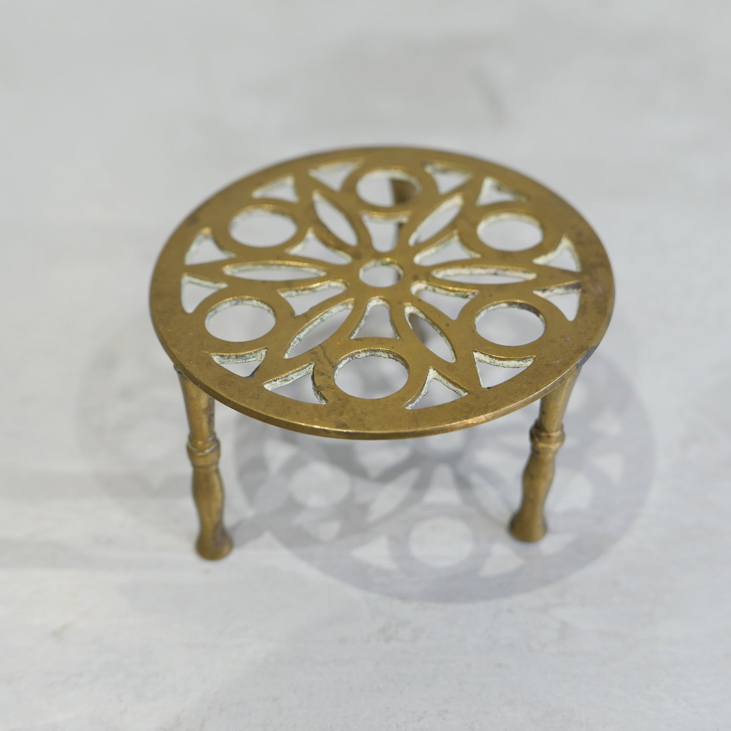 Vintage Brass Small Pot Stand 1960s