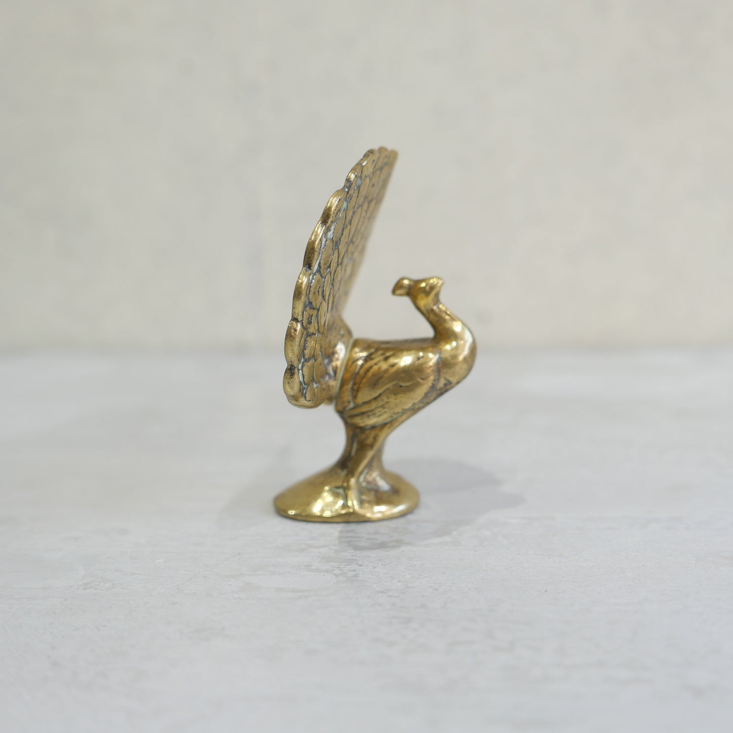 Vintage Brass Peacock Ornament or Paperweight 1950s
