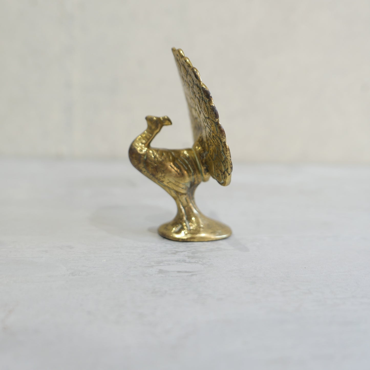 Vintage Brass Peacock Ornament or Paperweight 1950s