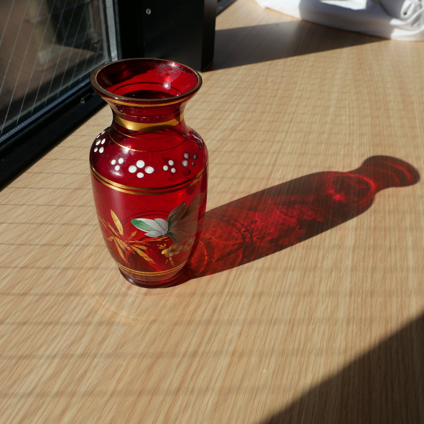 Antique Chinese Red Glass Vase