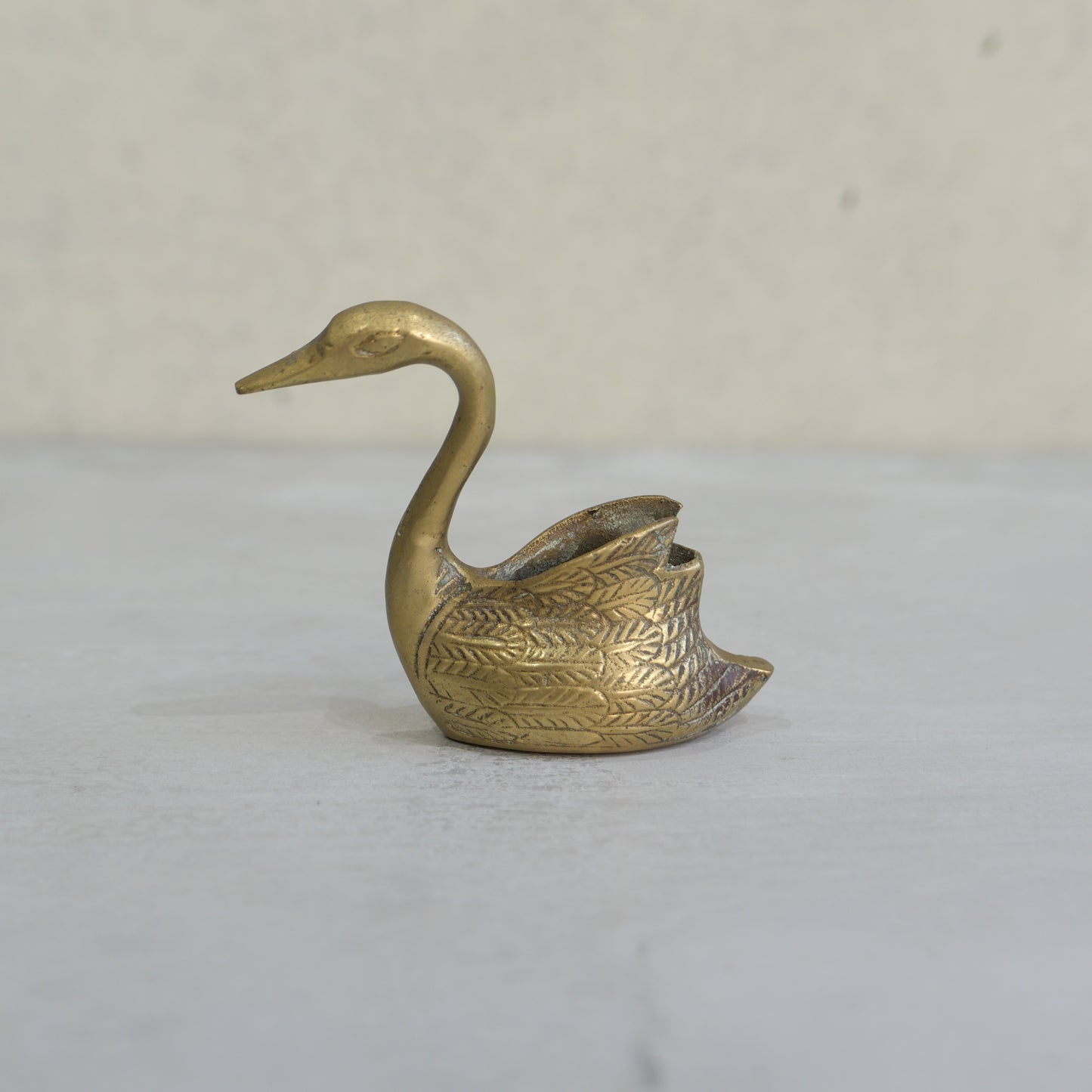 Vintage Brass Swan Ornament 1950s