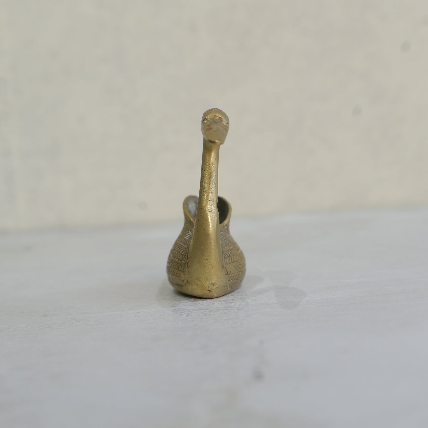 Vintage Brass Swan Ornament 1950s