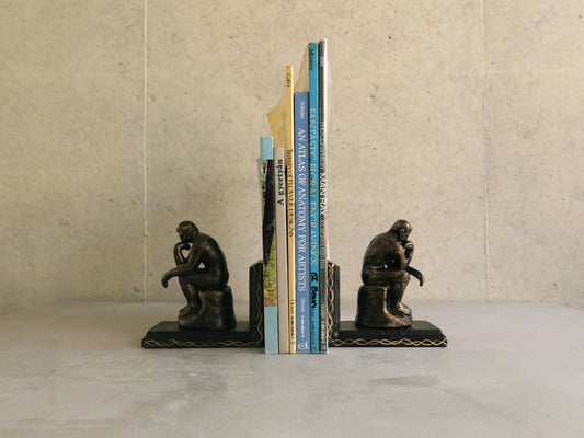 Vintage Iron bookends ''The thinker '' from UK