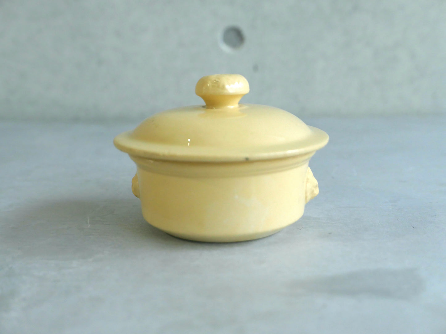 Vintage Yellow Pate Jar 1930s