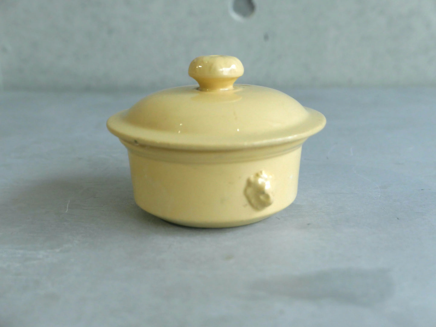 Vintage Yellow Pate Jar 1930s
