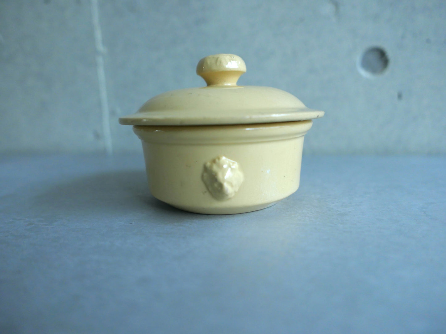 Vintage Yellow Pate Jar 1930s