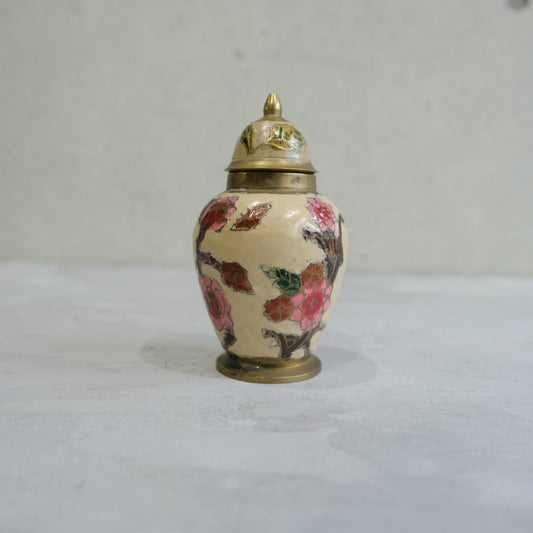 Vintage Enamel Cloissone Jar 1960s