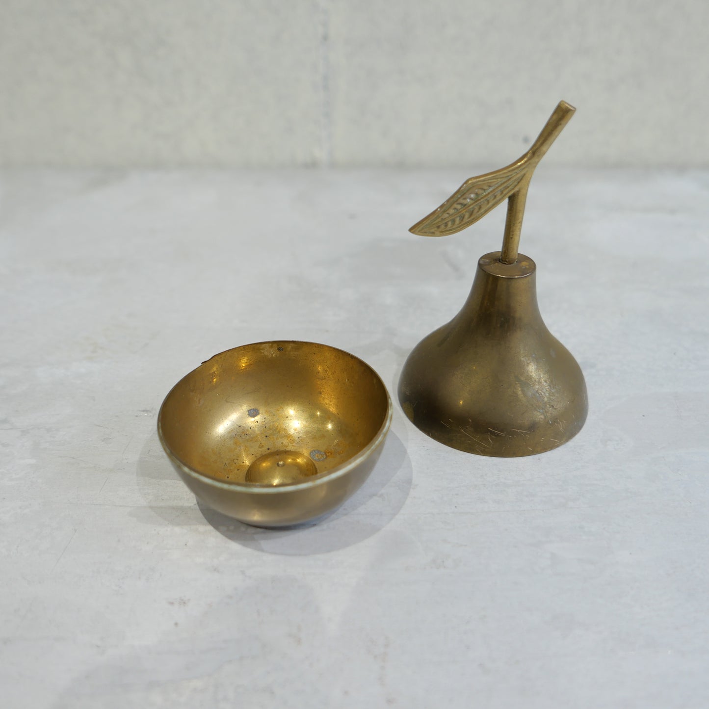 Vintage Brass Pear Trinket Holder 1960s
