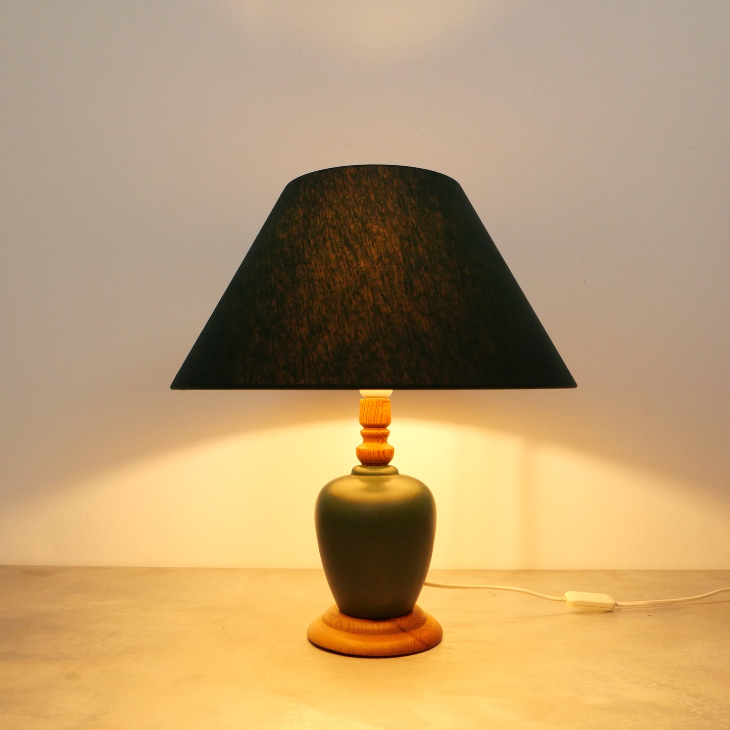 Vintage Oak Table Lamp 1980s